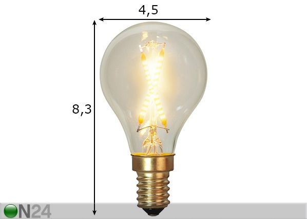 LED pirn E14 0,5 W mõõdud