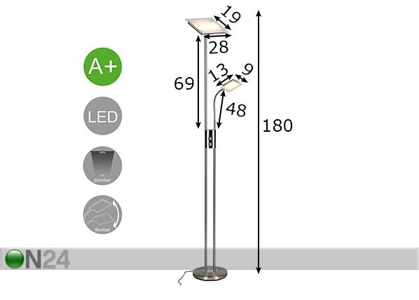 LED põrandalamp mõõdud