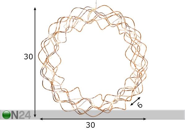 LED tuledega kaunistus Curly mõõdud