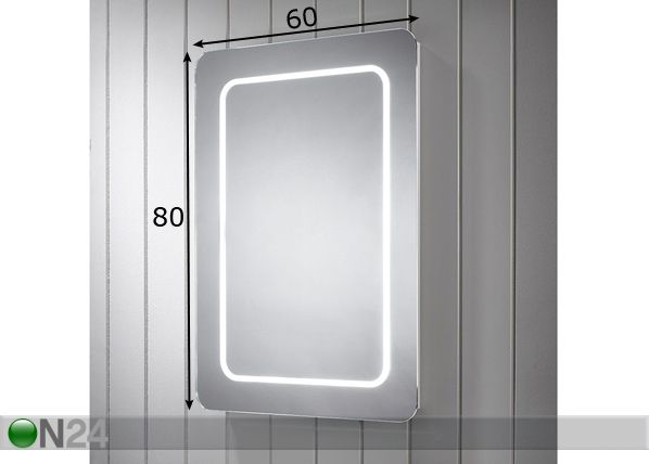 LED valgustusega peegel Grace 80x60 cm mõõdud
