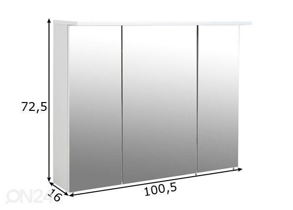 LED-valgustusega peegelkapp Profil 16 100,5 cm mõõdud
