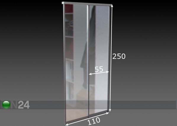 Liuguksed Prestige, 2 peegeluksega 110x250 cm mõõdud
