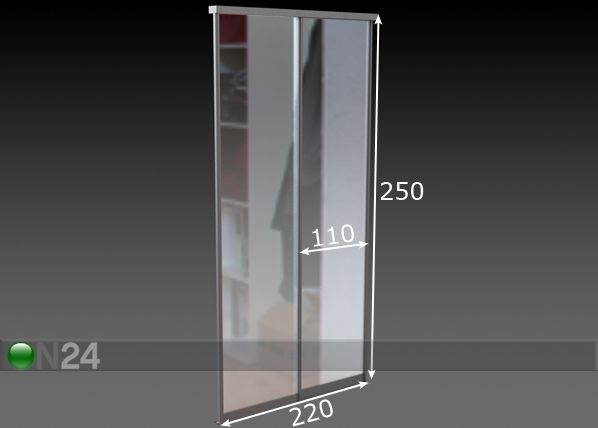 Liuguksed Prestige, 2 peegeluksega 220x250 cm mõõdud