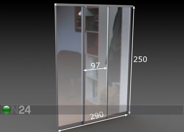 Liuguksed Prestige, 3 peegeluksega 290x250 cm mõõdud