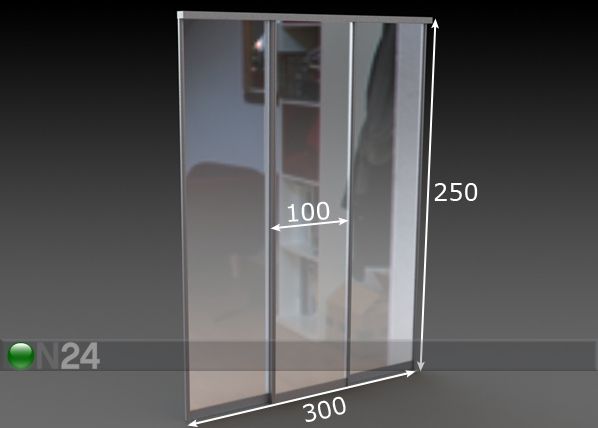 Liuguksed Prestige, 3 peegeluksega 300x250 cm mõõdud