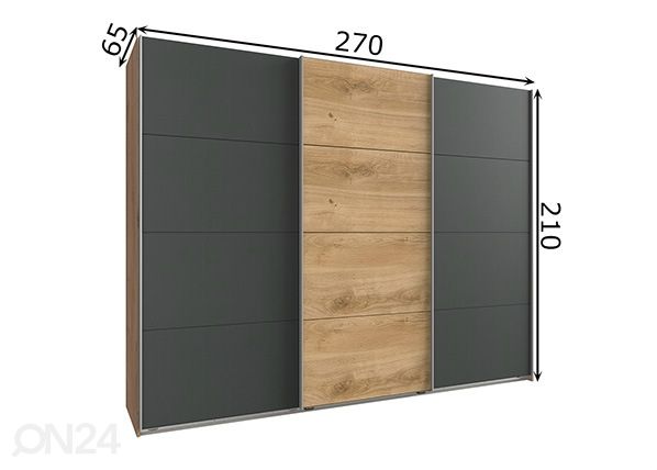 Lükandustega riidekapp Easy Plus h210x270 cm mõõdud