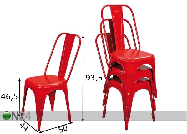 Metallist toolide komplekt Aix, 4 tk mõõdud