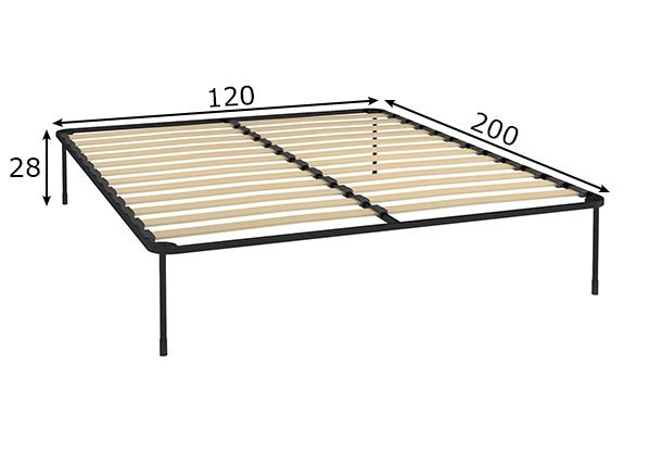 Metallraamiga voodipõhi 120x200 cm mõõdud