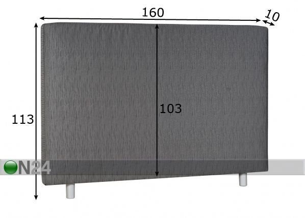 Mööblikangaga kaetud voodipeats Standard 160x113x10 cm mõõdud