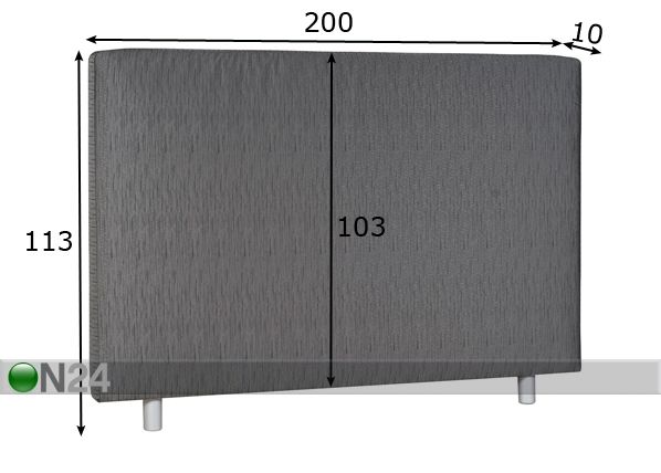 Mööblikangaga kaetud voodipeats Standard 200x105x10 cm mõõdud