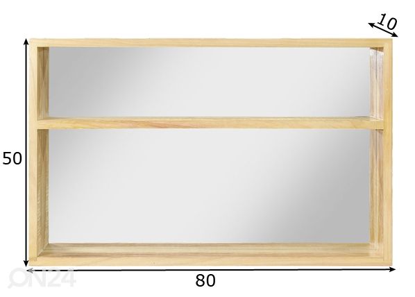Peegel riiuliga 80x50 cm mõõdud