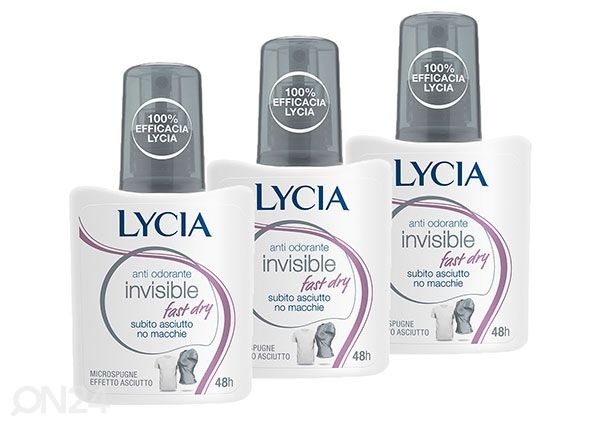Pihustiga deodorant Lycia Invisible 3x75ml