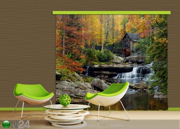 Pimendav fotokardin Watermill in autumn 280x245 cm