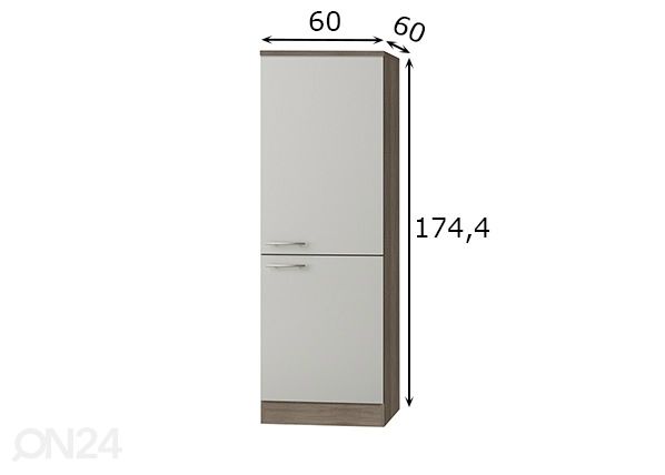 Poolkõrge köögikapp Arta 60 cm mõõdud