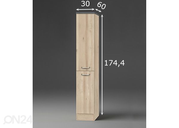 Poolkõrge väljatõmmatav köögikapp Elba 30 cm mõõdud