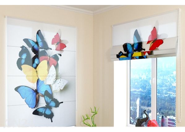 Poolläbipaistev Rooma kardin Colorful Butterflies 100x120 cm