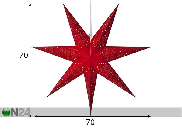 Punane täht Sensy 70 cm mõõdud