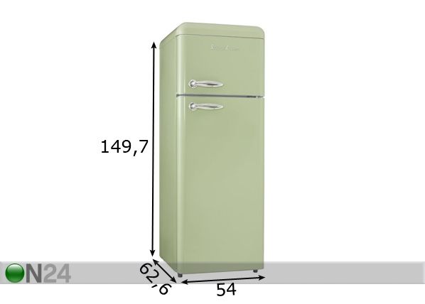 Retro külmkapp Schaub Lorenz SL210SG mõõdud