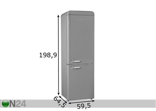 Retro külmkapp Schaub Lorenz SL300SGR-CB mõõdud