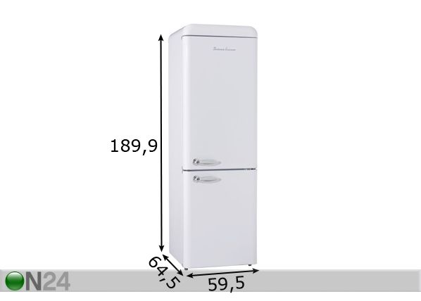 Retro külmkapp Schaub Lorenz SL300SW-CB mõõdud