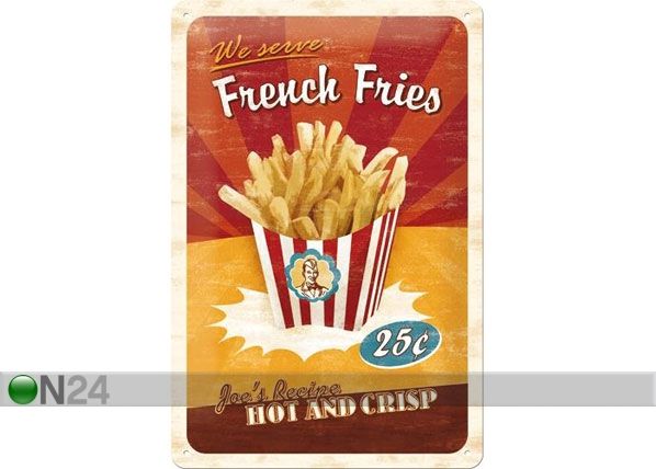 Retro metallposter French Fries 20x30cm