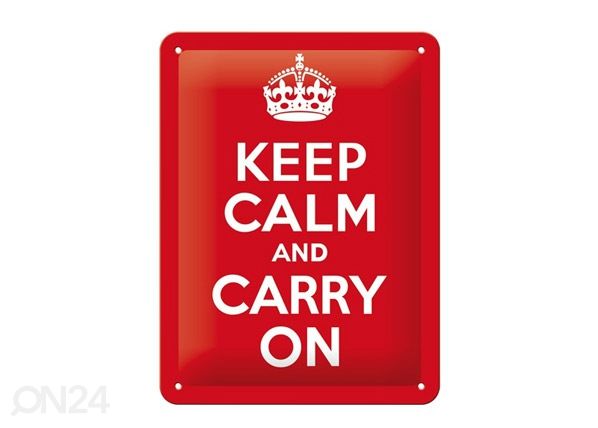 Retro metallposter Keep calm and carry on 15x20cm