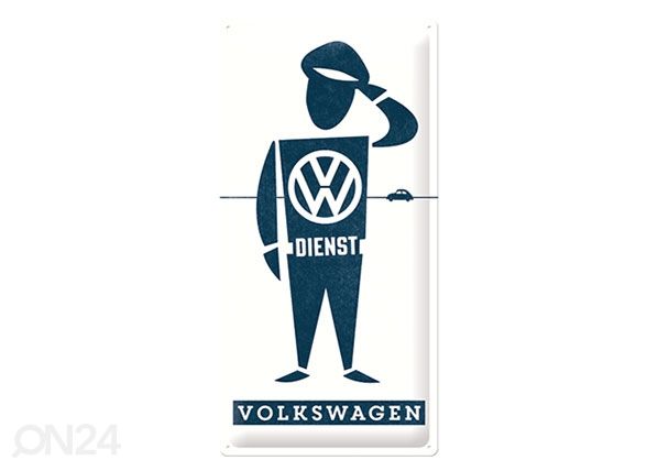 Retro metallposter VW Dienst 25x50 cm