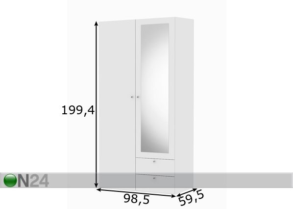 Riidekapp Save h200 cm mõõdud