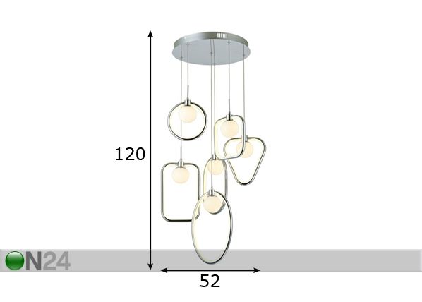 Rippvalgusti Anello-6 LED mõõdud