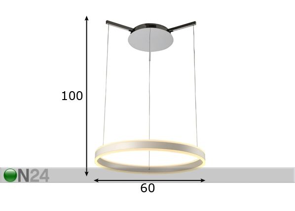 Rippvalgusti Circle 4 LED mõõdud