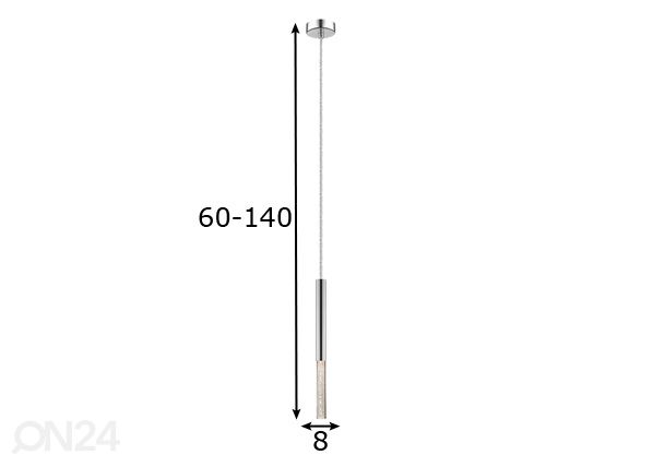 Rippvalgusti One Chrome LED mõõdud