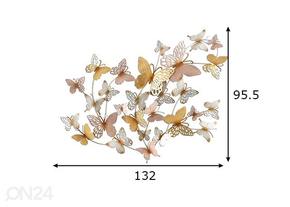 Seinadekoratsioon Butterflies 132x95,5 cm mõõdud