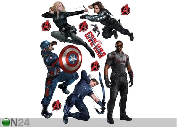 Seinakleebis Captain America 65x85 cm