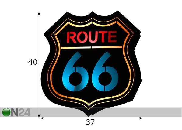 Seinalamp Route 66 mõõdud