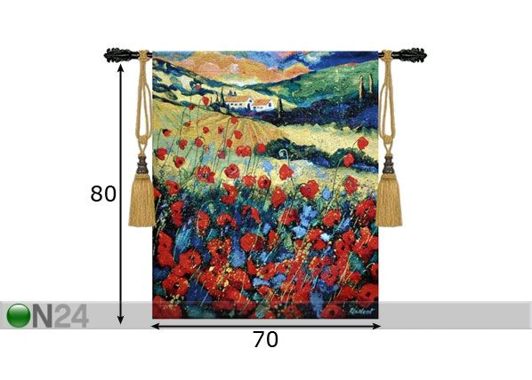 Seinavaip Gobelään Vincent van Gogh Red Poppies 70x80 cm mõõdud