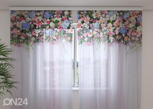 Šifoon-fotokardin Flower Lambrequins Fantasy 240x220 cm