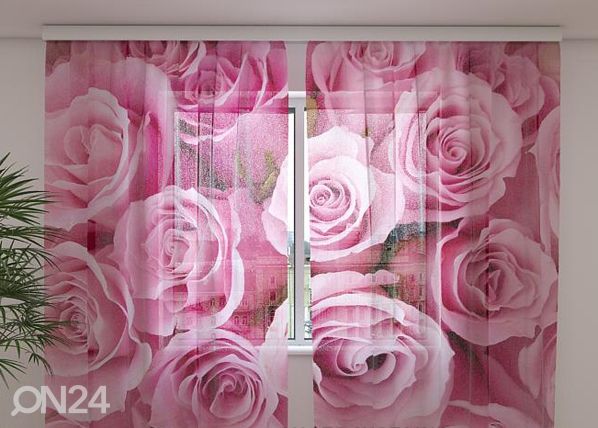 Šifoon-fotokardin roses 240x220 cm