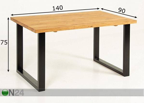 Söögilaud 140x90x75 cm mõõdud