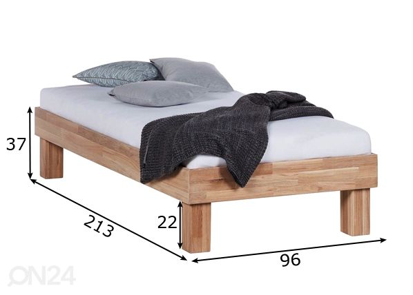 Tammepuidust voodi Judith 90х200 cm mõõdud