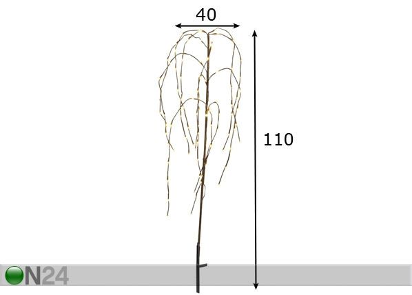 Tuledega kunstpuu Paju 110 cm LED mõõdud