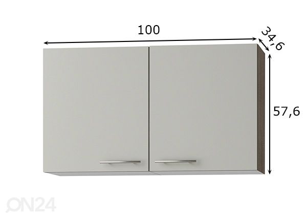 Ülemine köögikapp Arta 100 cm mõõdud
