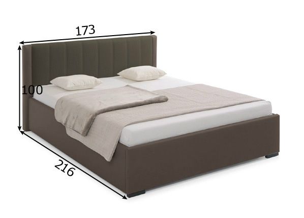 Ülestõstetava põhjaga voodi Lorenzo 160x200 cm mõõdud