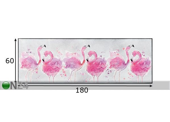 Vaip Flamingo 60x180 cm mõõdud