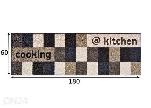 Vaip @kitchen brownish 60x180 cm mõõdud