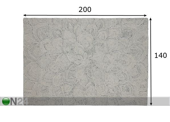 Vaip Lotus 140x200cm mõõdud