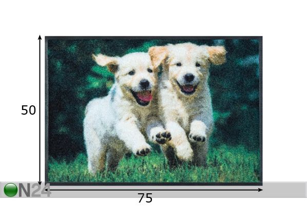 Vaip Lovely Dogs 50x75 cm mõõdud