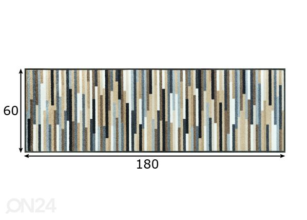 Vaip Mikado Stripes nature 60x180 cm mõõdud