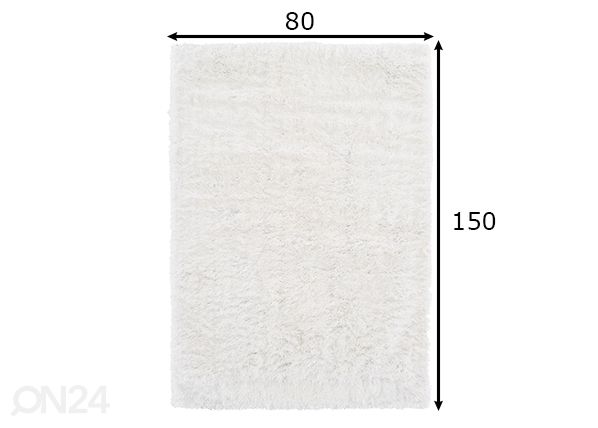 Vaip Rio 80x150 cm, valge mõõdud