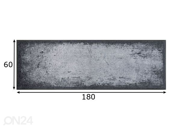 Vaip Shades of Grey 60x180 cm mõõdud