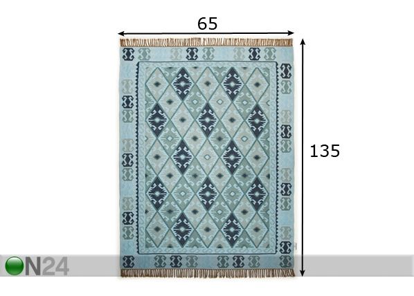 Vaip Vintage Kelim Colors 65x135 cm mõõdud